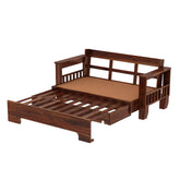 Trinity Solid Sheesham Wood 3 Seater Sofa Cum Bed (Natural Finish)